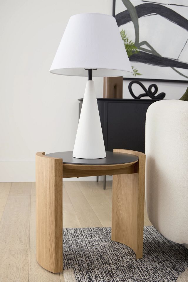 Nomad Light Tone Ceramic Round End Table