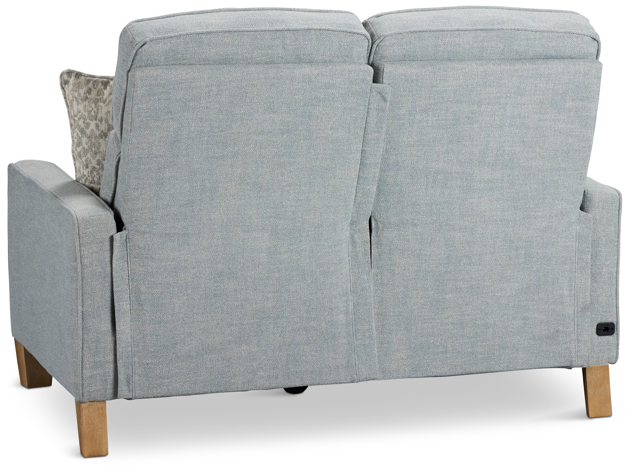 Bayside Light Blue Fabric Power Reclining Loveseat