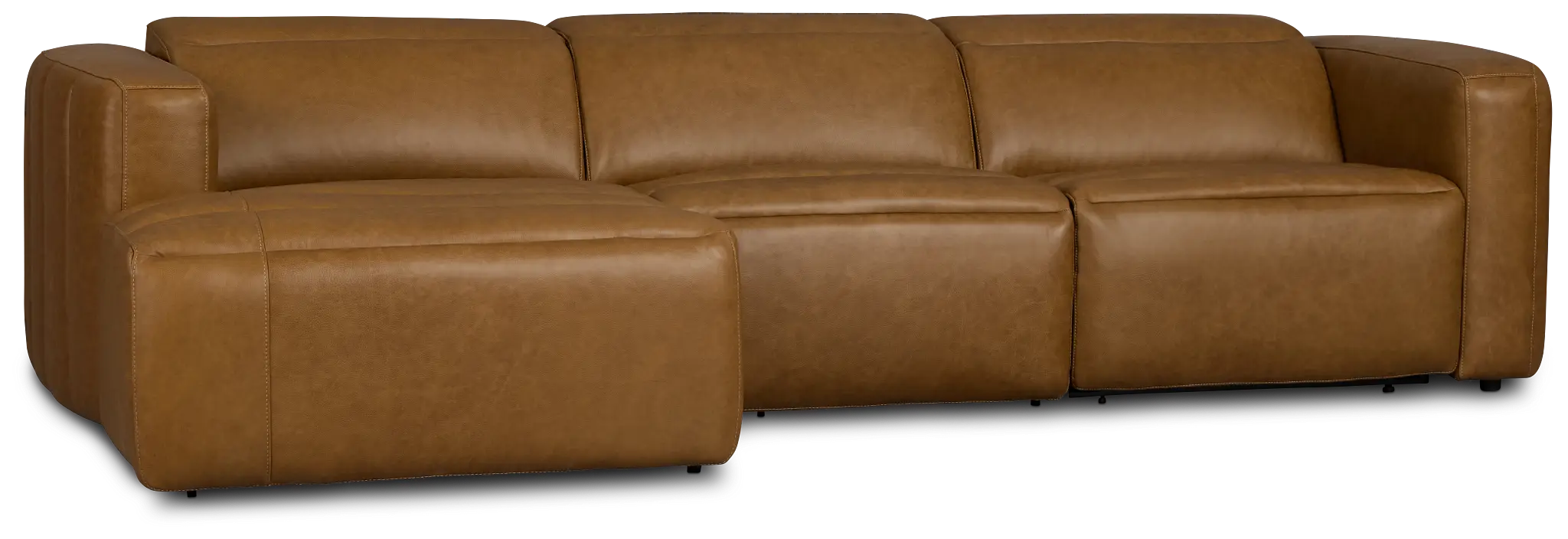 Jace Medium Brown Lthr/vinyl Left Chaise Power Reclining Sectional Jace Medium Brown Lthr/vinyl Left Chaise Power Reclining Sectional