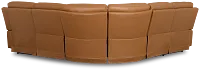 Flexsteel Belmont Medium Brown Lthr/vinyl Small Triple Power Reclining Two-arm Sectional