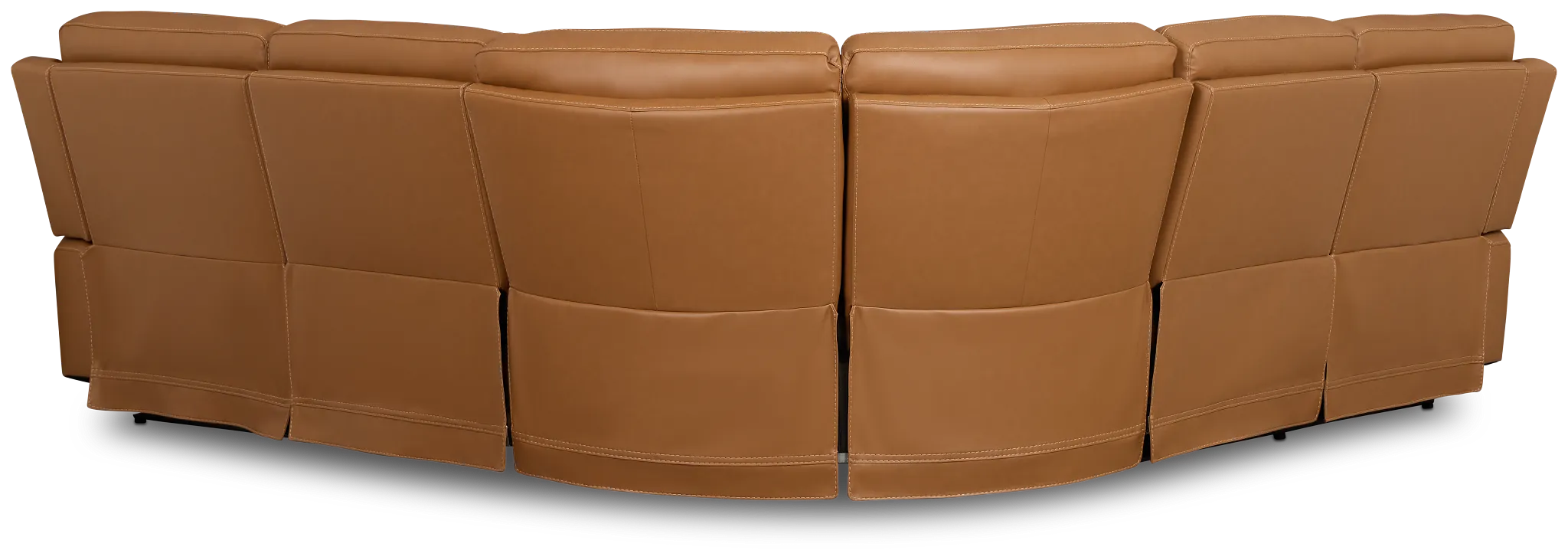 Flexsteel Belmont Medium Brown Lthr/vinyl Small Triple Power Reclining Two-arm Sectional
