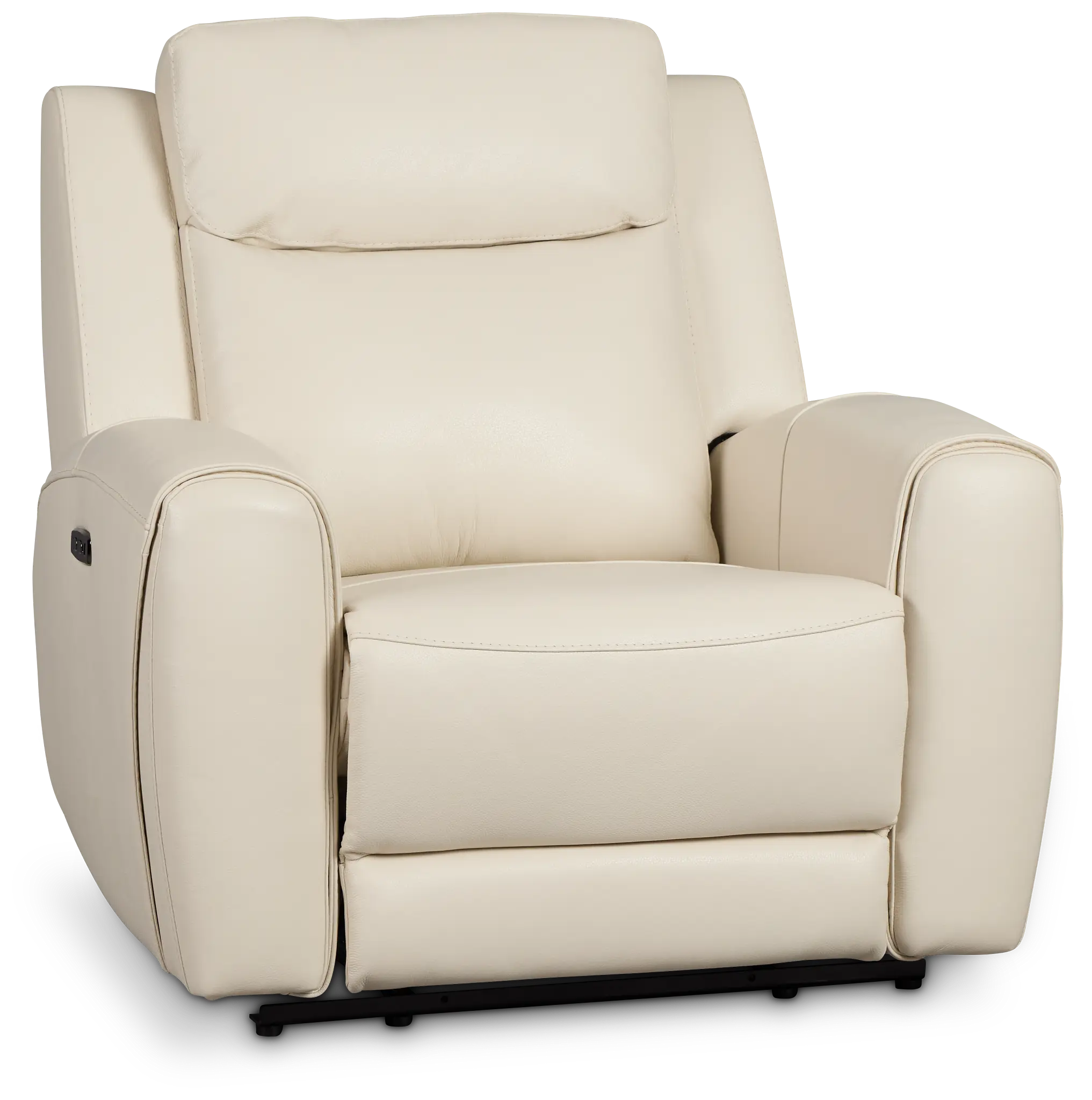 Walker Ivory Lthr/vinyl Power Recliner With Power Headrest Walker Ivory Lthr/vinyl Power Recliner With Power Headrest