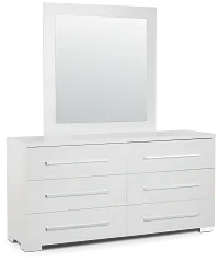 Verona White Dresser & Mirror