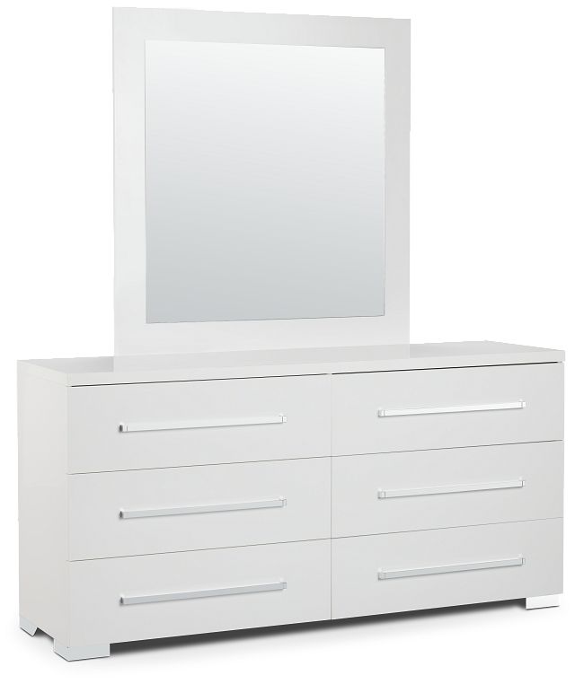 Verona White Dresser & Mirror