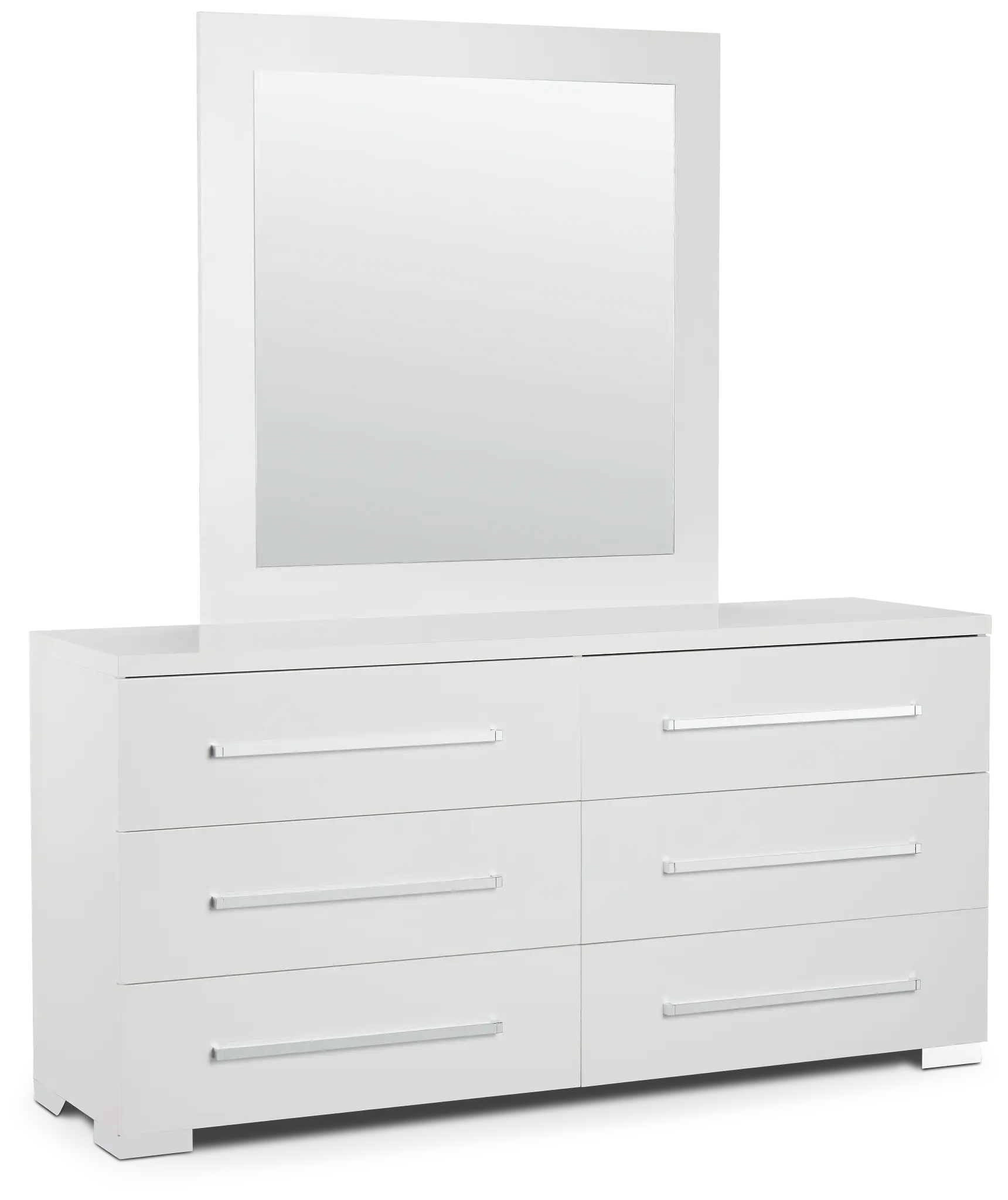 Verona White Dresser & Mirror Verona White Dresser & Mirror