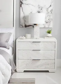 Ocean Drive White Marble Nightstand