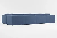 Destin Revenue Dark Blue Fabric 8-piece Pit Sectional