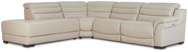 Sentinel Taupe Lthr/vinyl Small Left Bumper Power Reclining Sectional