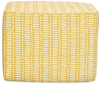 Deja Yellow Fabric Accent Pouf