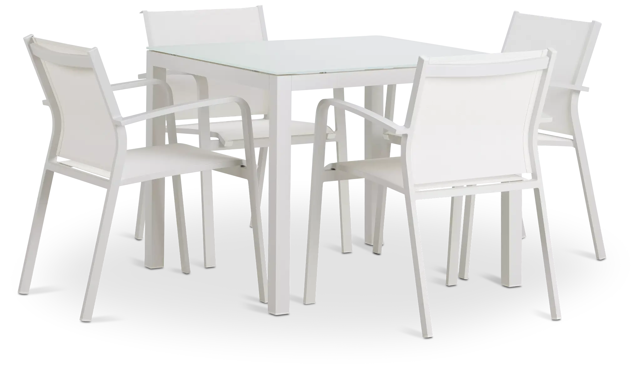 Lisbon White 36" Square Table & 4 Chairs Lisbon White 36" Square Table & 4 Chairs
