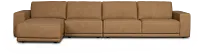 Kellan Light Brown Leather Small Left Chaise Sectional