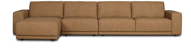 Kellan Light Brown Leather Small Left Chaise Sectional