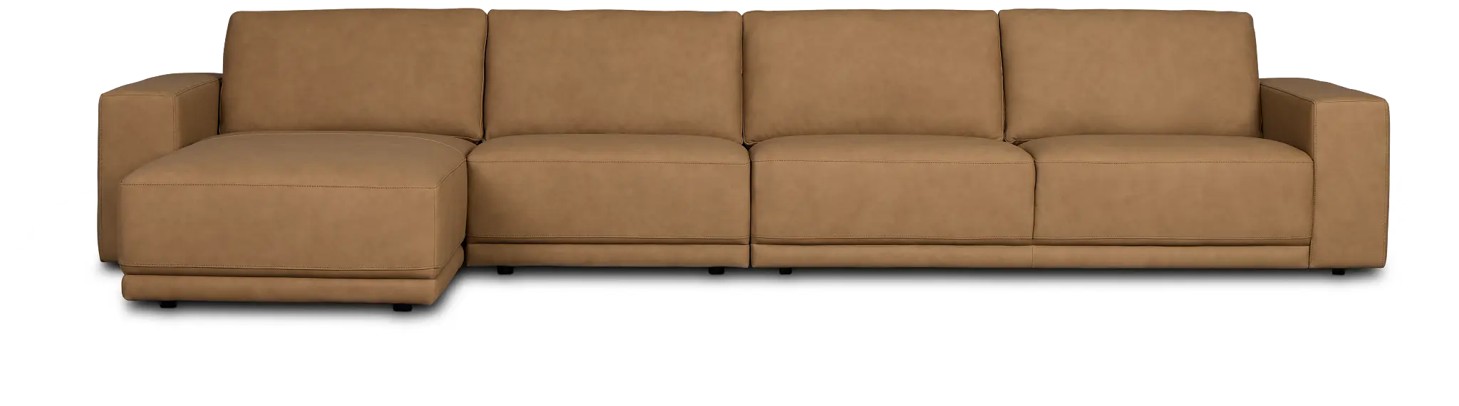 Kellan Light Brown Leather Small Left Chaise Sectional Kellan Light Brown Leather Small Left Chaise Sectional