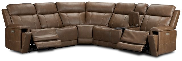 Jayden Brown Micro Medium Dual Power 2-arm Reclining Sectional