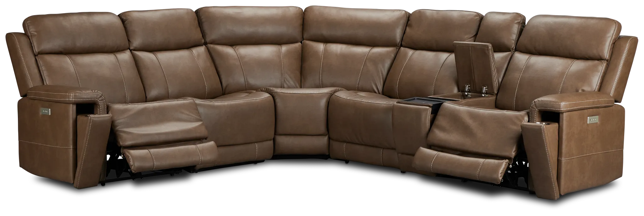 Jayden Brown Micro Medium Dual Power 2-arm Reclining Sectional