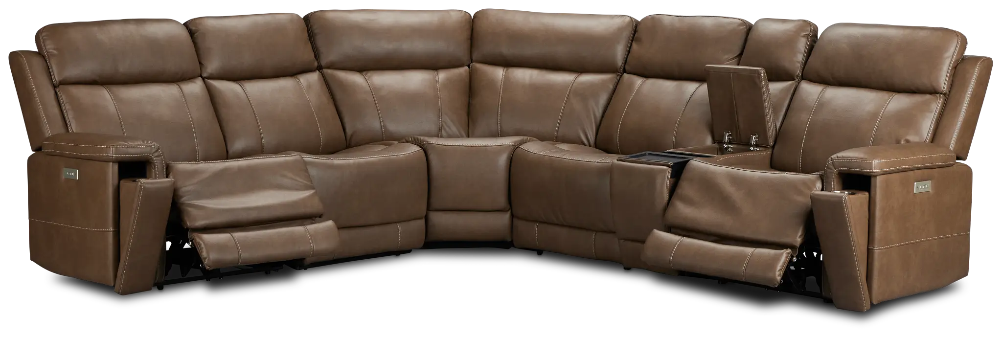 Jayden Brown Micro Medium Dual Power 2-arm Reclining Sectional Jayden Brown Micro Medium Dual Power 2-arm Reclining Sectional
