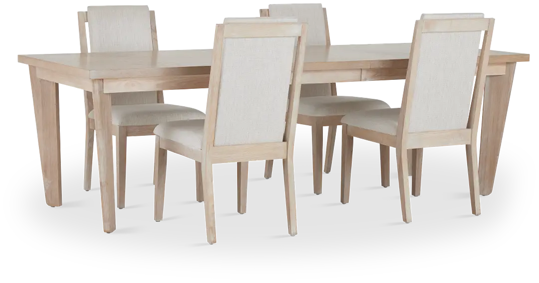 Boca Grande Light Tone Rectangular Table & 4 Upholstered Chairs Boca Grande Light Tone Rectangular Table & 4 Upholstered Chairs