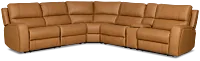 Summit Light Brown Lthr/vinyl Medium Dual Power 2-arm Reclining Sectional