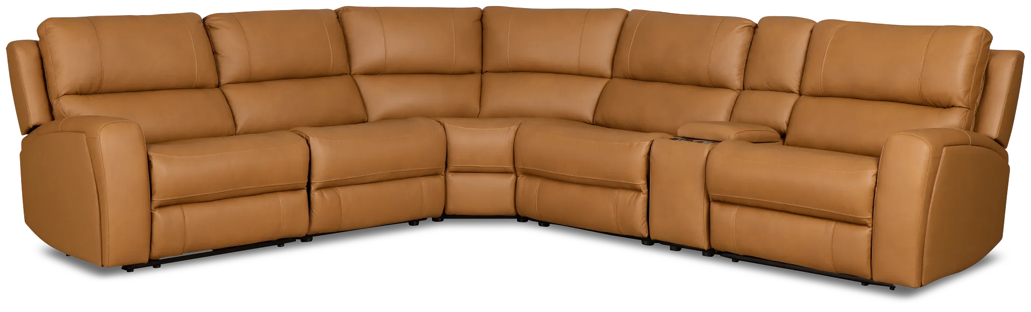 Summit Light Brown Lthr/vinyl Medium Dual Power 2-arm Reclining Sectional