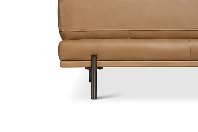 Tessa Light Brown Leather Ottoman