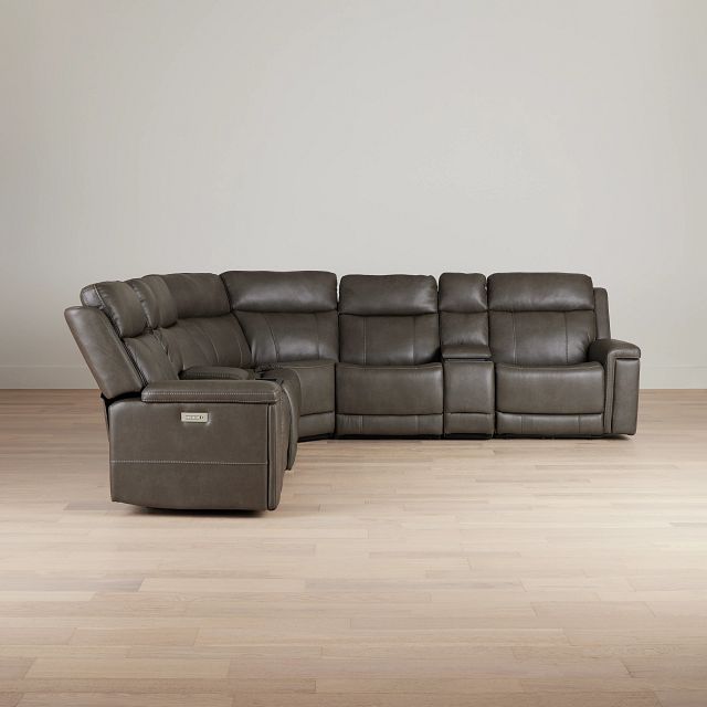 Jayden Gray Micro Large Dual Power Reclining Two-arm Sectional