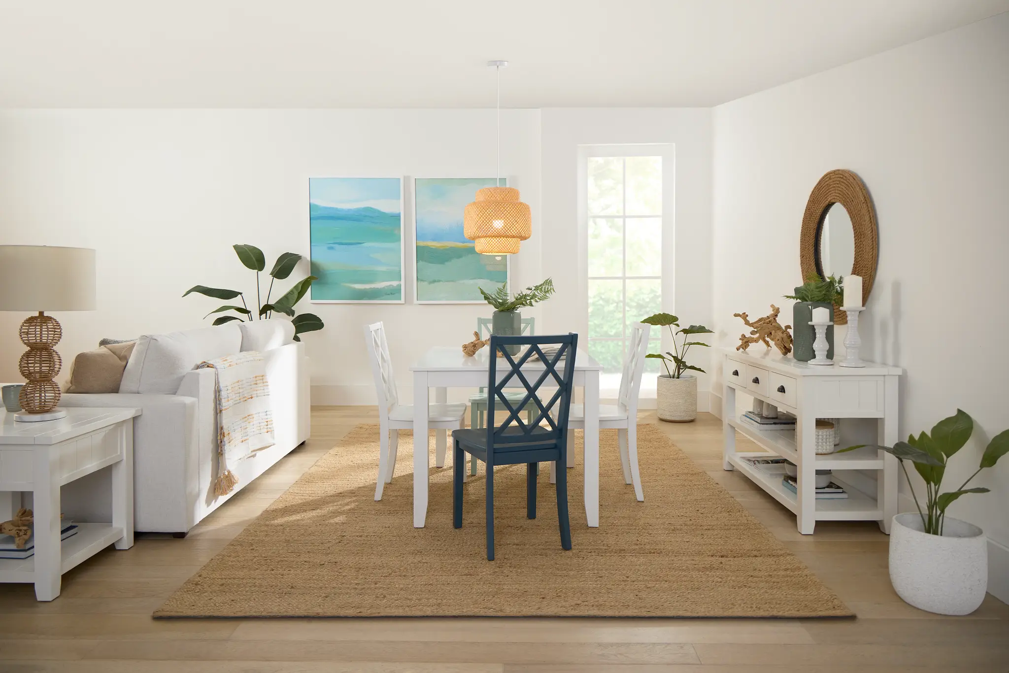 Edgartown White Rectangular Table And Mixed Chairs Edgartown White Rectangular Table And Mixed Chairs
