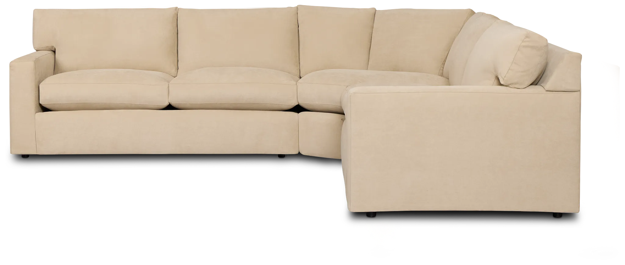 Hudson Beige Fabric Small 2-arm Wedge Sectional