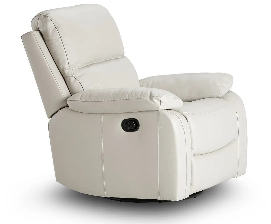 Mason Light Gray Leather Swivel Glider Recliner Mason Light Gray Leather Swivel Glider Recliner