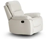 Mason Light Gray Leather Swivel Glider Recliner