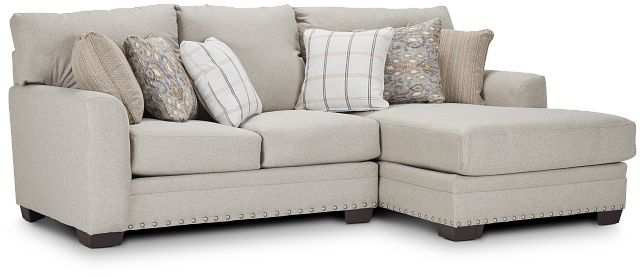 Sadie Light Gray Fabric Right Chaise Sectional (1)