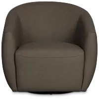 Kellan Dark Gray Leather Swivel Chair