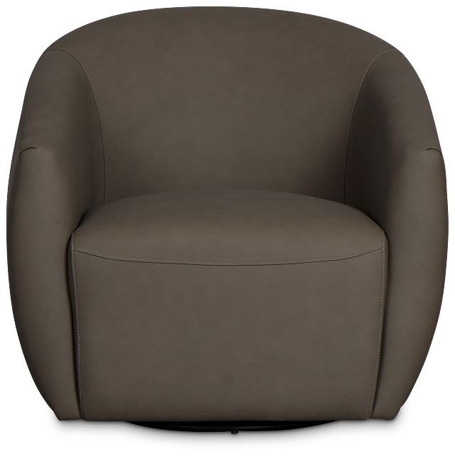 Kellan Dark Gray Leather Swivel Chair