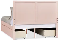 Charleston Pink Panel Bed With 4 Storage Drawers