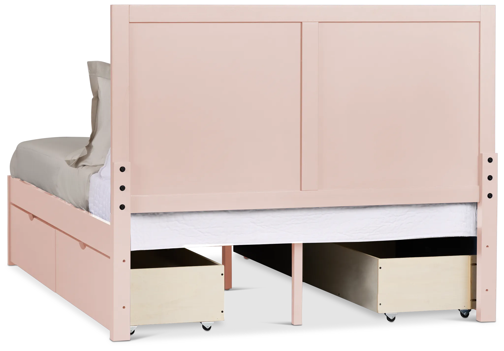 Charleston Pink Panel Bed With 4 Storage Drawers