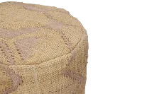 Haylen Light Brown Round Accent Pouf