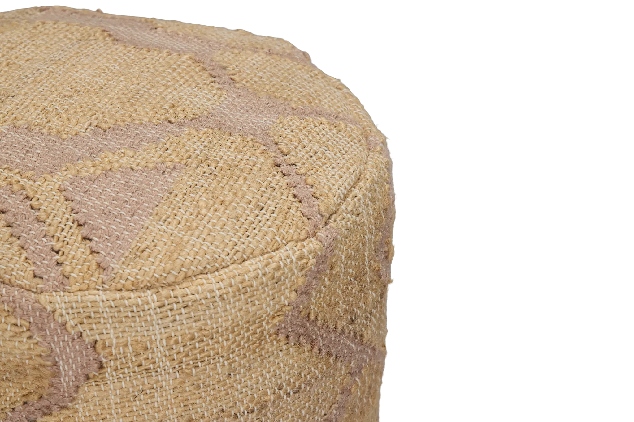 Haylen Light Brown Round Accent Pouf