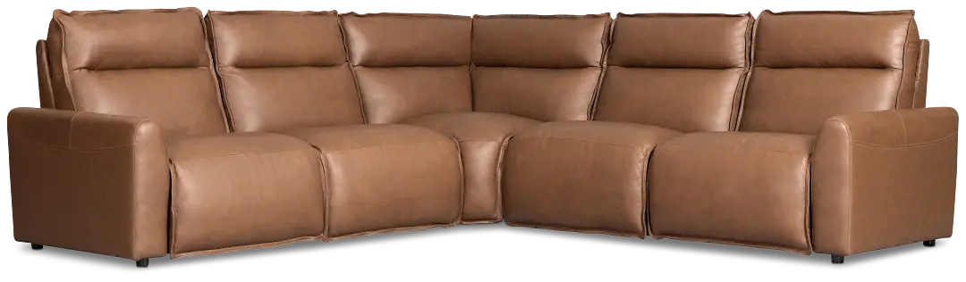 Edison Dark Brown Leather/vinyl Small Dual Power Reclining 2-arm Sectional Edison Dark Brown Leather/vinyl Small Dual Power Reclining 2-arm Sectional