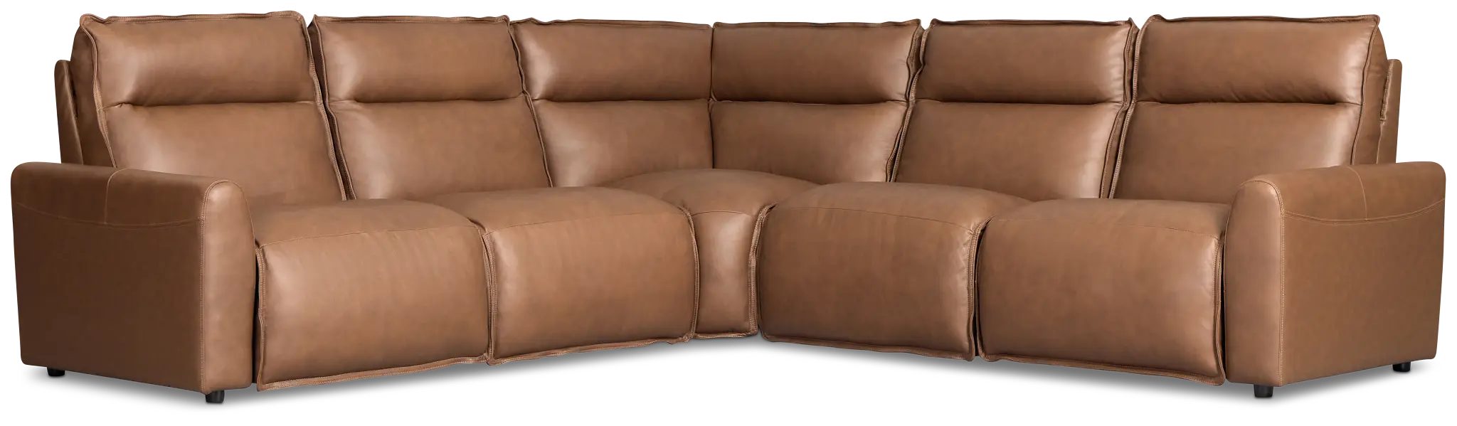 Edison Dark Brown Leather/vinyl Small Dual Power Reclining 2-arm Sectional Edison Dark Brown Leather/vinyl Small Dual Power Reclining 2-arm Sectional