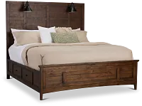 Heron Cove Mid Tone Storage Panel Bed With Lights