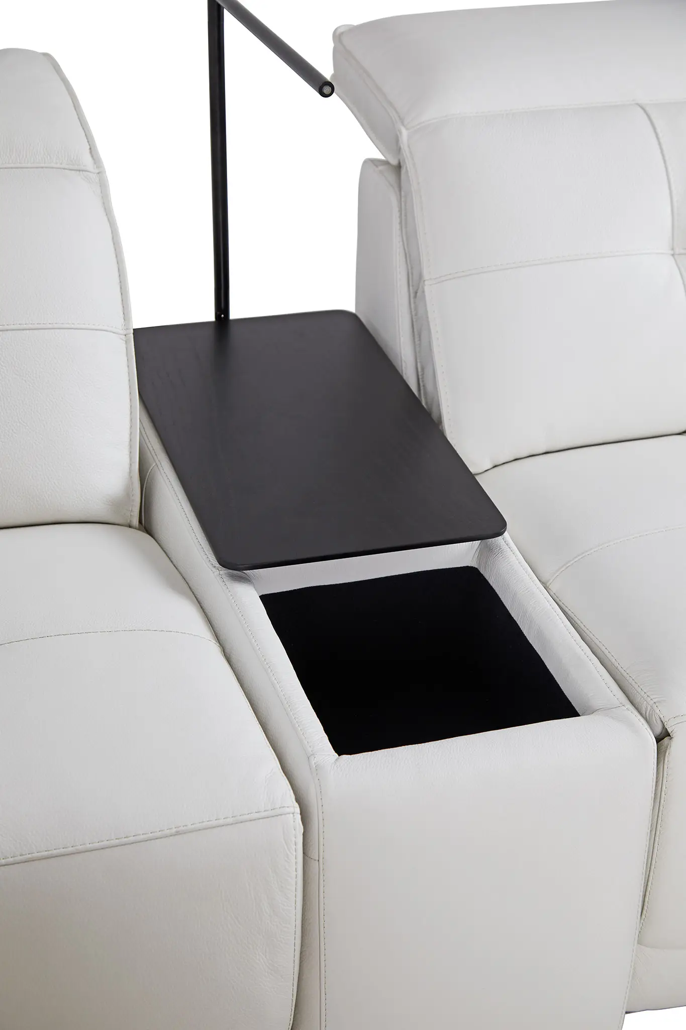Reva White Leather Medium Triple Power 2-arm Sectional Reva White Leather Medium Triple Power 2-arm Sectional