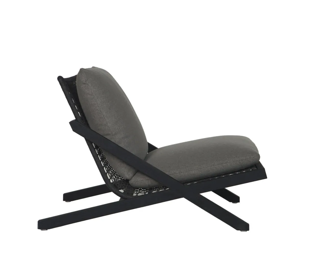 Logan Black Accent Chair With Dark Gray Cushions