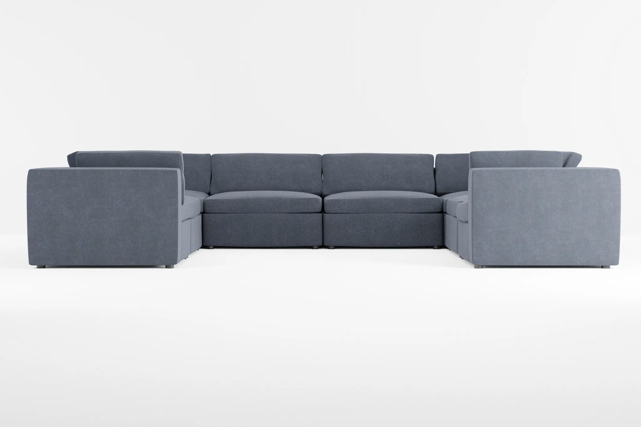 Destin Victory Dark Blue Fabric 8-piece Modular Sectional