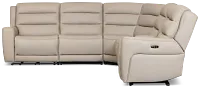 Wilder Taupe Leather Medium Dual Power 2-arm Reclining Sectional