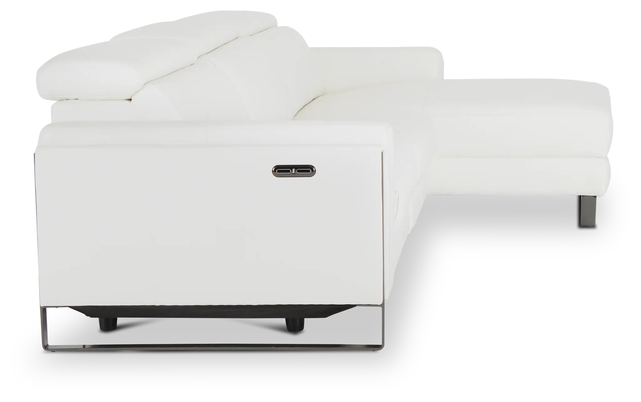 Atlas White Lthr/vinyl Right Chaise Power Reclining Sectional Atlas White Lthr/vinyl Right Chaise Power Reclining Sectional