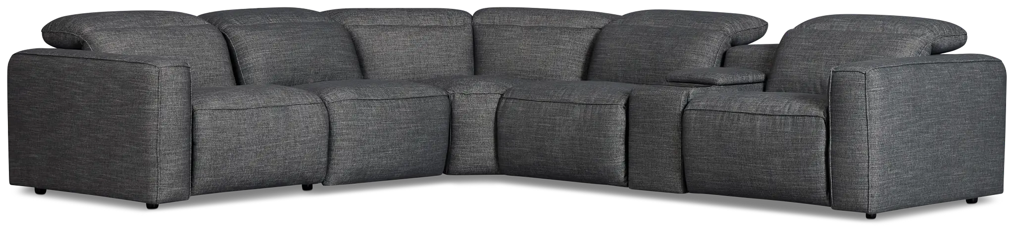 Ryland Dark Gray Fabric Medium Triple Power 2-arm Sectional Ryland Dark Gray Fabric Medium Triple Power 2-arm Sectional
