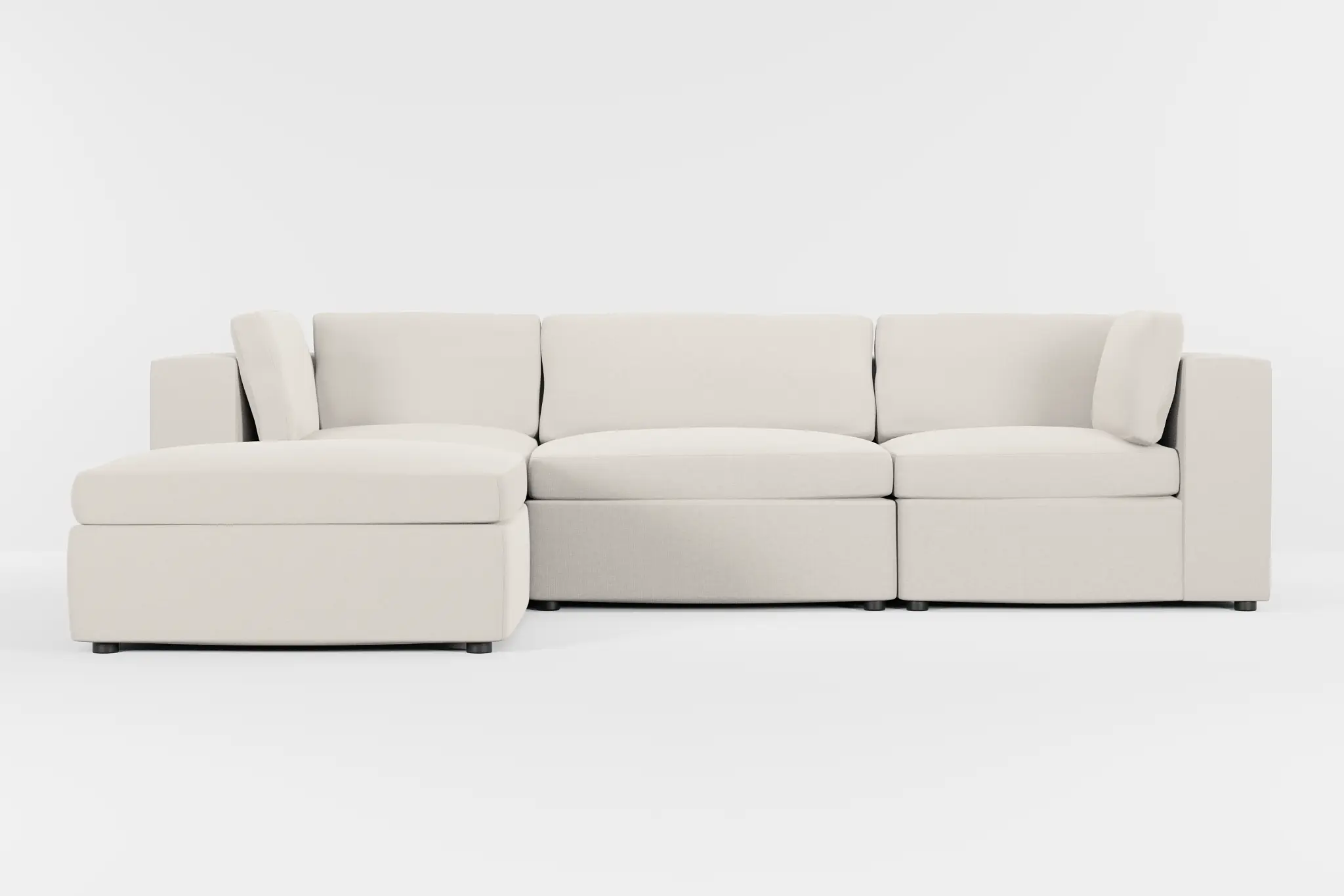 Destin Suave Beige Fabric 4-piece Bumper Sectional Destin Suave Beige Fabric 4-piece Bumper Sectional