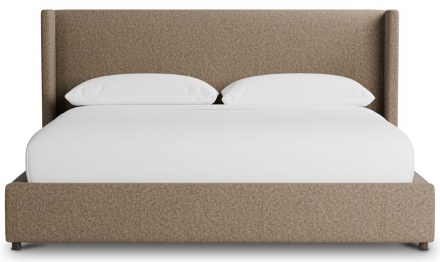 Captiva Merino Brown 48" Upholstered Shelter Bed