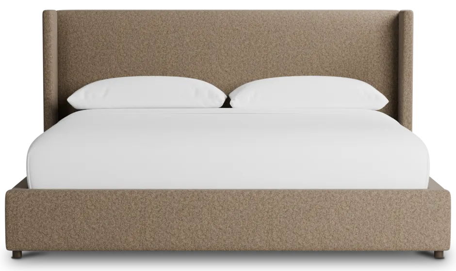 Captiva Merino Brown 48" Upholstered Shelter Bed