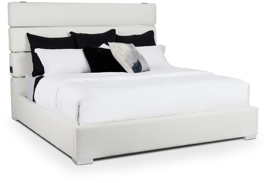 Miami White Uph Platform Bed Miami White Uph Platform Bed