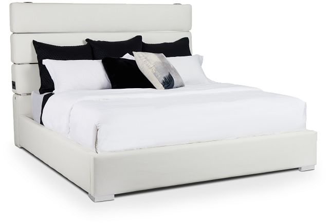 Miami White Uph Platform Bed